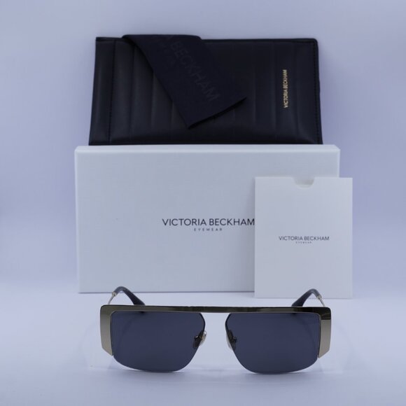 Victoria Beckham VB250S 714 Rectangle Sunglasses – Gold/Grey - Picture 3 of 10